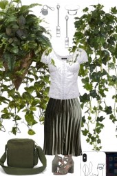PLEATED SKIRT AND WHITE SHIRT 2020