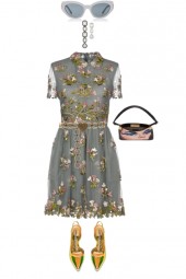 GRAY FLORAL DRESS FOR SPRING 2020