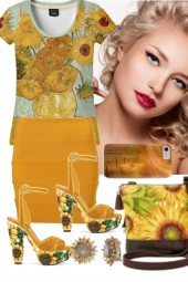 SUNFLOWER SHIRT, BAG AND SHOES