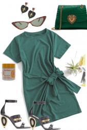 TEE SHIRT DRESS IN GREEN FOR SUMMER 2020