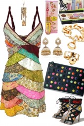 COLORFUL MULTI TIERED DRESS