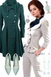 BUSINESS SUIT WITH SEAGREEN ACCESSORIES