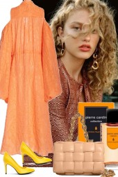 COLD SHOULDER ORANGE DRESS