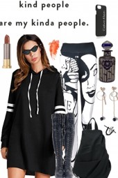 HOODIE DRESS, LEGGINGS AND BOOTS 11721