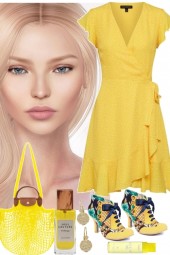 YELLOW WRAP DRESS 7 20 22