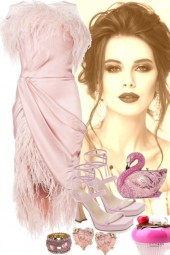 PINK FEATHER DRESS 8312022