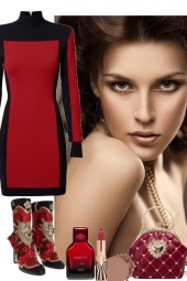 RED AND  BLACK DRESS 11272022