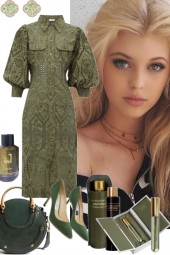 GREEN EYELET DRESS  0/18/24