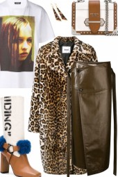 leopard  fur coat 