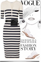 Striped ribbed dress