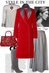 Stella McCartney red with white coat  