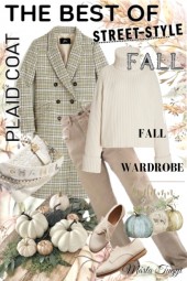 plaid coat and pumpkin