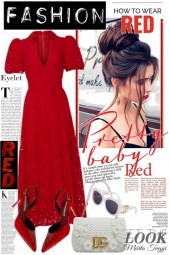 How to wear red eyelet dress