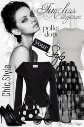 polka dot skirt and bag