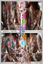 spring flowers on the blouse