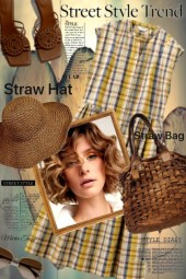 straw hat and bag