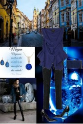 Midnight  Sappire Top and Midnight Cigarette Pants