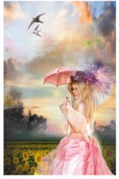 A girl with a pink parasol
