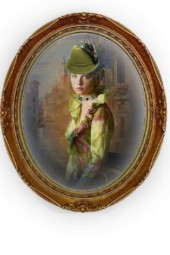 A girl in green