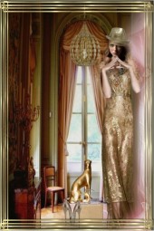 A lady in a golden dress 2