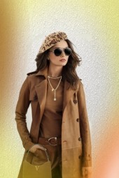 Outfit in cognac colour 