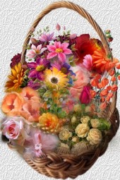 A basket full of flowers