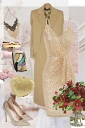 Gold cocktail outfit