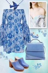 Blue and white outfit 4
