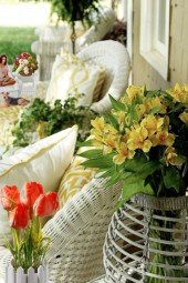 Patio with a lot of flowers