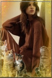 The girl and her cats