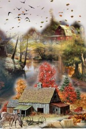 The flight of autumn leaves