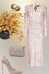 Evening dress in sweet pink