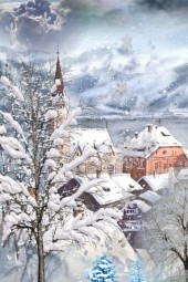 A town in snow