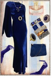 Blue velvet outfit