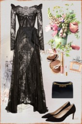 A glamorous black dress