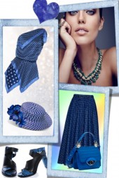 Royal blue polka dot