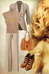 Formal beige trousers suit