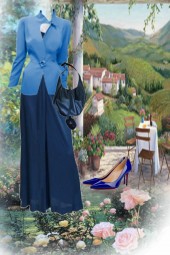 Royal blue trousers-skirt