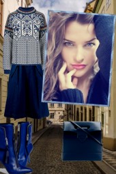 Winter casual in Delft blue