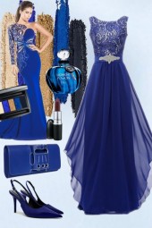 Royal blue evening outfit 2