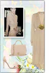 Beige silk dress 