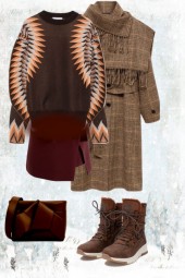 Winter outfit in brown