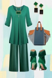 Emerald green outfit 21