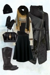 Winter outfit in black