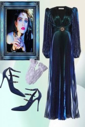 Blue velvet dress