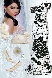 Black and white cocktail dress