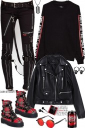 Black&amp;red grunge attitude by JoanQueens