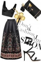 Black flowers and Maxi skirt