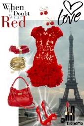 Paris red wearing