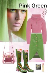 Pink and green..